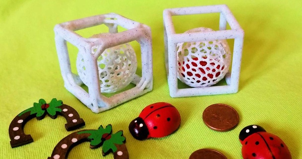 sfera cubo ringhiando 3D Modelli arte design disegni voronoi impossibile portafortuna 3d print model - Mito3D