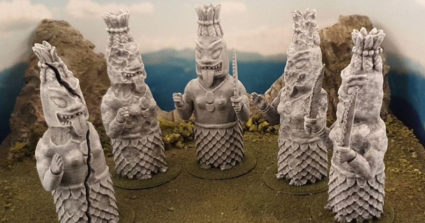 selva estatua diosa guerra terrain4print 3D modelos juguetes juegos aire libre terreno juego thingiverse 3d print model - Mito3D