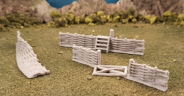 whattle fence 2 terrain4print 3D Models Toys & Games Outdoor terrain wargaming 28mm thingiverse 3d print model - Mito3D
