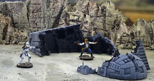 starship wreck terrain4print 3D Models Toys & Games Outdoor starwars terrain warhammer wargaming 28mm 3d print model - Mito3D