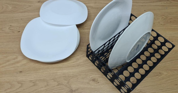 Lave vaisselle assiette titulaire soutien Yorker 3D modèles Ménage cuisine boîte plat machine laver 3d print model - Mito3D