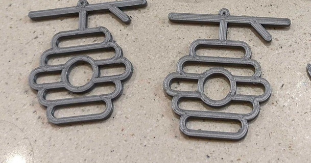 alveare orecchini key chain Mike 3D Modelli moda Accessori carina veloce facile portachiavi 3d print model - Mito3D