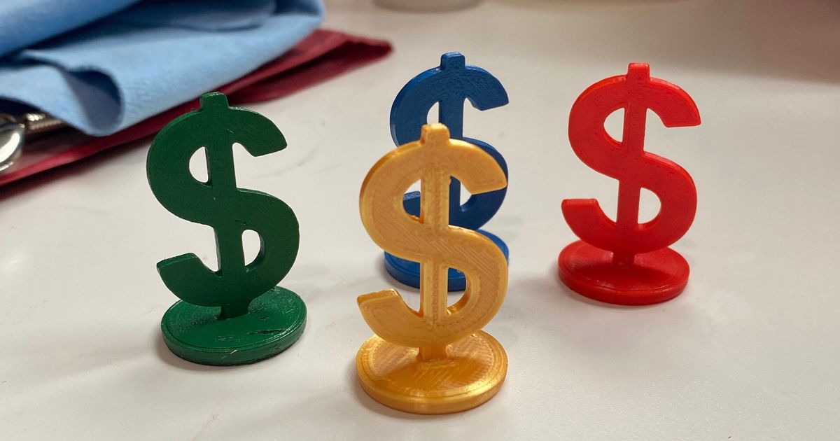dólar jogos borda símbolo rbrownm1 3D modelos brinquedos placa casa 3D print model - Mito3D
