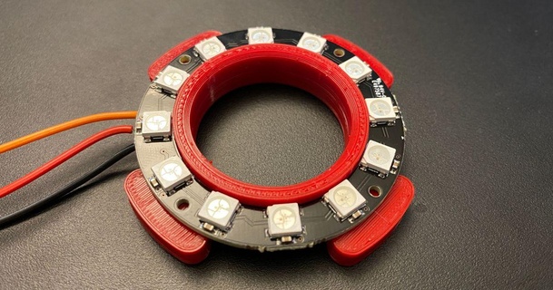 ws2812b conduziu anel base feroz 3D modelos passatempo fabricantes eletrônicos ledmount ledholder ledring 3d print model - Mito3D