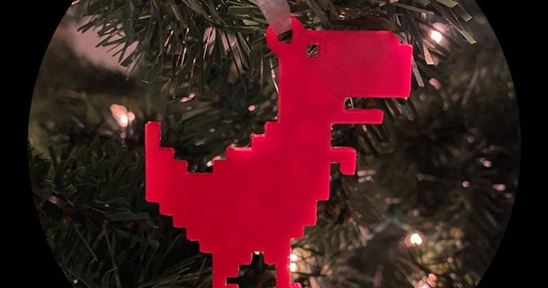 disconnesso dinosauro vacanza ornamento erik 3D Modelli moda Accessori Natale dino trex 3d print model - Mito3D