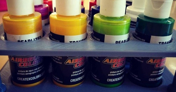 Airbrush Farbe Halter Unterstützung nam 3D Modelle Kunst Design Designs thingiverse Modellfarbenhalter 3d print model - Mito3D