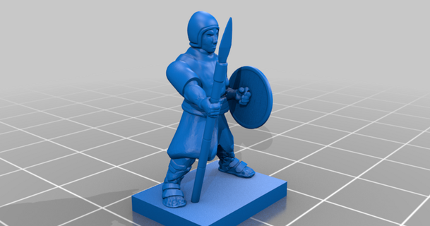 pön savaşlar İspanyol ışık piyade insan Pazartesi 3D modeller oyuncaklar oyunlar kılıç barbar masaüstü savaş oyunları Kelt 3d print model - Mito3D