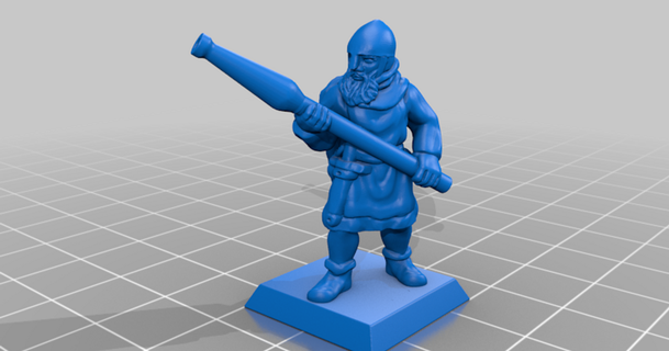 tardi medievale milizia pistola supporto tipo Lunedi 3D Modelli giocattoli Giochi dnd tavolo Medioevo 3d print model - Mito3D