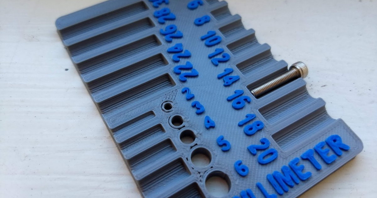 vidalamak cıvata sıralayıcı kredi kart boyut ölçüm araç iso bvogl 3D modeller hobi yapımcılar araçlar vidacı 3D print model - Mito3D