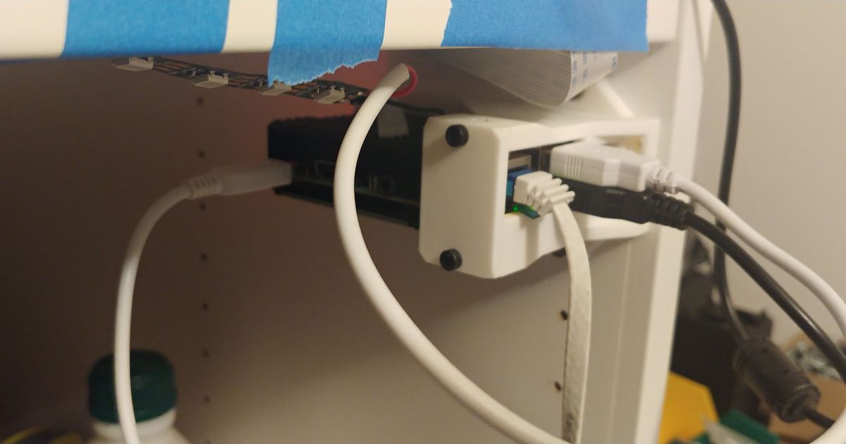 raspberry pi mounting bracket ikea platsa gpio ethernet usb lagrenouilleemouvue 3D Models Printers - Upgrades raspberrypi rpi 3D print model - Mito3D