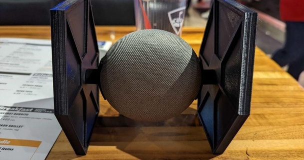 tie fighter google home mini g2bb 3D Models Hobby & Makers Electronics stand googlehome thingiverse tiefighter googlehomemini 3d print model - Mito3D