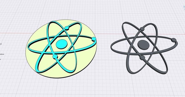 atom molekül atomik logo sozo13 3D modeller Sanat tasarım 2D tabaklar logolar 3d print model - Mito3D