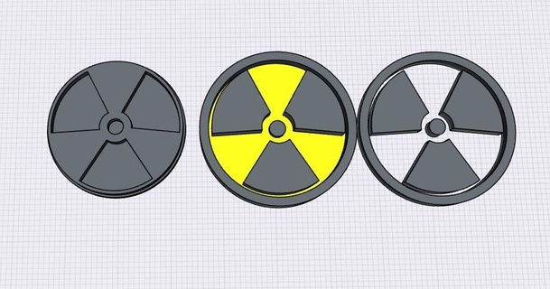 radyoaktif radyasyon logo sozo13 3D modeller Sanat tasarım 2D tabaklar logolar 3d print model - Mito3D
