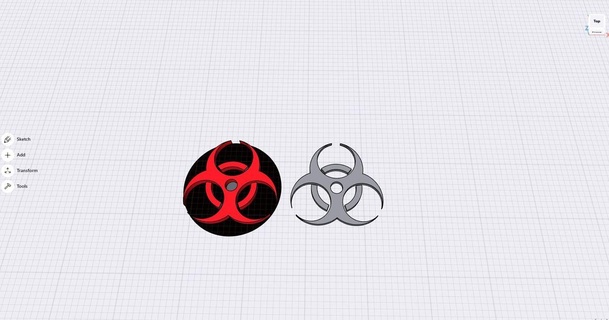 Danger biologique logo avertissement arme sozo13 3D modèles art conception 2D assiettes logos 3d print model - Mito3D