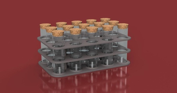 Ölçek tüp Kulp destek 25mm asım proje 3D modeller yazıcılar Aksesuarlar laboratuar laboratuvar araçları biyokimya Test tüpü kimyasal 3d print model - Mito3D