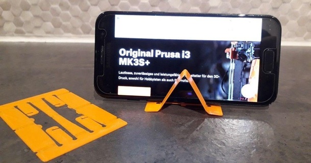ultra light card sized katlama telefon ayakta durmak Korucu 3D modeller gadget'lar taşınabilir cihazlar hızlı baskı desteğe gerek yok cep telefonu standı Handhalter kredi kartı büyüklüğünde 3d print model - Mito3D