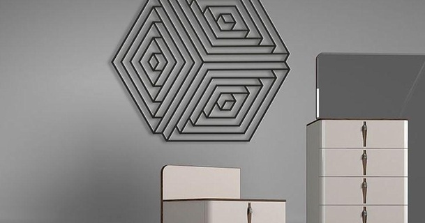 geometri 4 mishkin2 3D modeller Sanat tasarım Wall mounted 3d print model - Mito3D