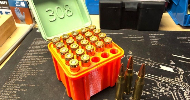 sağlam kartuş Kutu 308 Winchester tabjo 3D modeller Spor Dalları dış mekan cephane tüfek madde işareti 3d print model - Mito3D
