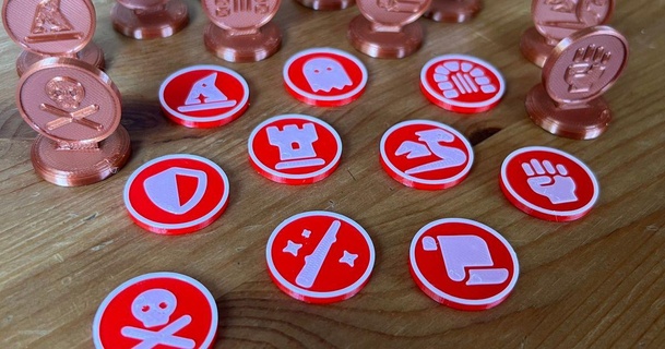 fantasia giochi gettone monete scorso uomo stampa 3D Modelli giocattoli Giochi tavola meeple gamecoin token gioco 3d print model - Mito3D