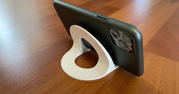 Telefon Stand modern gebogen Design pr interessant 3D Modelle Haushalt Büro Halter Unterstützung Telefonständer iPhone praktisch 3d print model - Mito3D