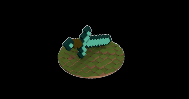 Minecraft kılıç game token cg0072 3D modeller oyuncaklar oyunlar yazı tahtası araçları 3d print model - Mito3D