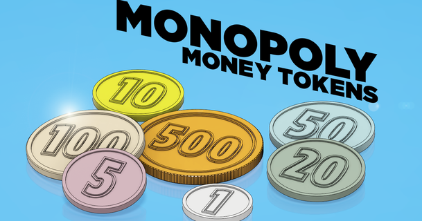 monopoly money tokens jerrari 3D Models Toys & Games Board alternative bank board boardgamecomponents check 3d print model - Mito3D