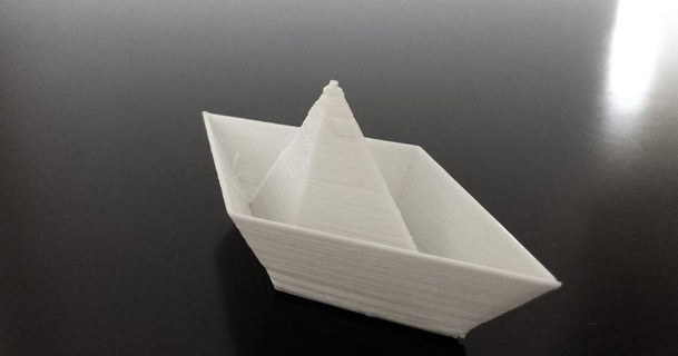 Papier Boot v01 Delfinjunge 3D Modelle Kunst Design Skulpturen Bootspapier falten thingiverse 3d print model - Mito3D