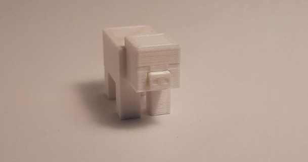 Minecraft porco 2 peça barato 3D modelos arte Projeto esculturas 3d print model - Mito3D