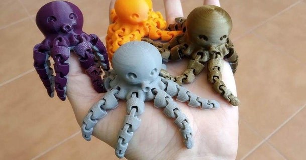 cute mini octopus mcgybeer 3D Models Toys & Games Outdoor articulated cuteoctopus flexible 3d print model - Mito3D