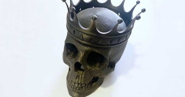Rey cráneo corona leton 3D modelos Arte diseño esculturas 3d print model - Mito3D