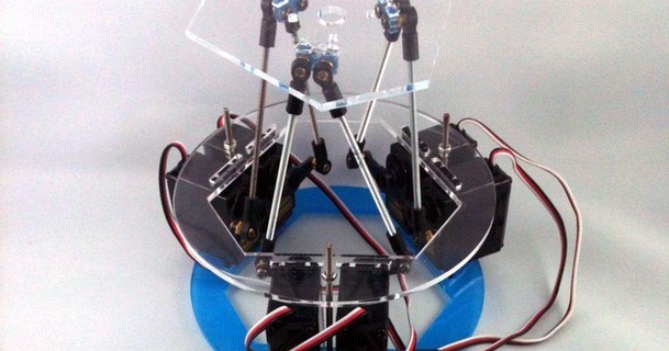 rotante stewart piattaforma v1 dan royer 3D Modelli passatempo creatori RC robotica 3d 6dof arduino cnc controllo 3d print model - Mito3D