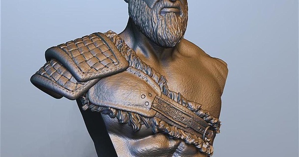 kratos body3d 3D Models Hobby & Makers Other Ideas bust character fight game god 3d print model - Mito3D