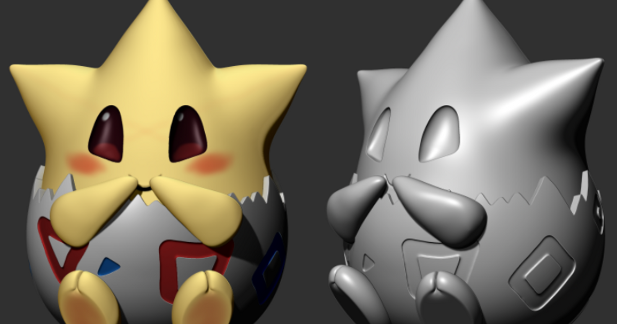 togepi empujar Lun arte fan body3d 3D modelos pasatiempo hacedores ideas frio fácil divertido gracioso 3D print model - Mito3D