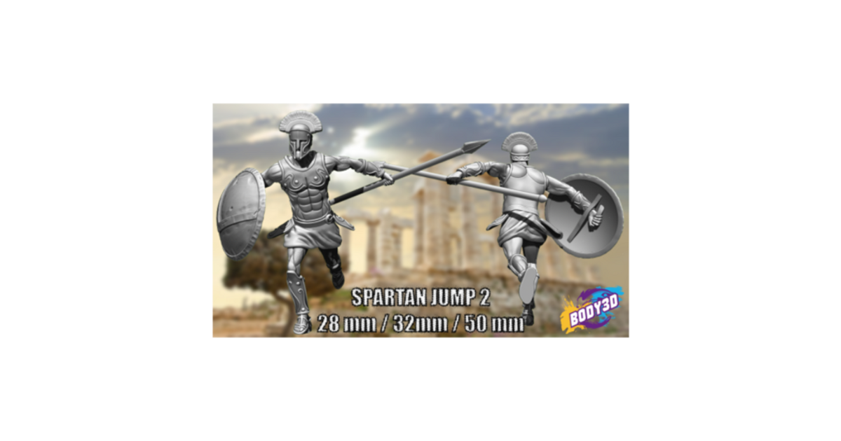 spartiates sauter miniature 28mm 35mm 50mm body3d 3D modèles loisir fabricants idées art Athènes planche jeu plateau dragons 3D print model - Mito3D