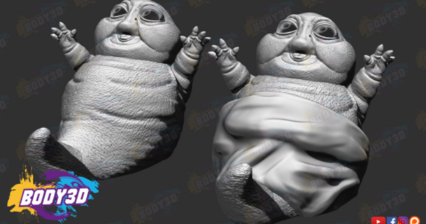Baby jabba Fan Art body3d 3D Modelle Hobby Macher Ideen Mandalorianer Star 3d print model - Mito3D