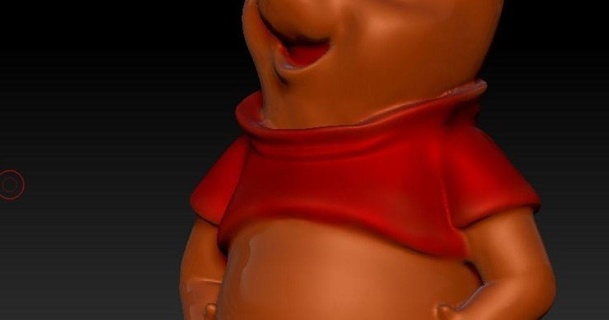 Winnie pooh hd unterstützt body3d 3D Modelle Kunst Design Skulpturen Charakter Disney Bärenjunges 3d print model - Mito3D