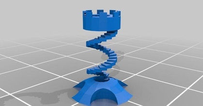 stairway tower rook piece chess ndls download free stl model printablescom 3d models toys & games board chesspiece chesstinkercad chesstower 3d print model - Mito3D