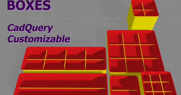 dividido gridfinity cajas cadquery personalizable días 3D modelos pasatiempo hacedores organizadores alexandrechappel código cad 3d print model - Mito3D