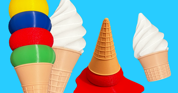 delicioso apilable hielo crema conos tmnsn 3D modelos juguetes juegos edificio divertido helado cucurucho 3d print model - Mito3D