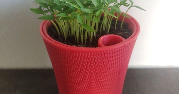 self-watering plant pot lukki15 3D Models Household Outdoor & Garden plantpot selfwatering thingiverse 3d print model - Mito3D