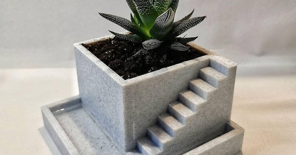 plantador escada heizung95 3D modelos casa decoração plantas mesa plantar Panela suculentos 3d print model - Mito3D