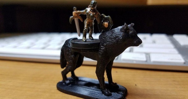riding wolf small d&d figures jimmerjammer 3D Models Toys & Games Other dungeonsanddragons thingiverse 3d print model - Mito3D