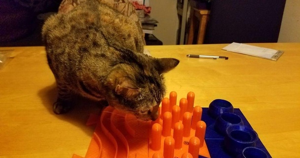 gato alimentando plataforma ruim 3D modelos casa animais estimação alimentador thingiverse 3d print model - Mito3D