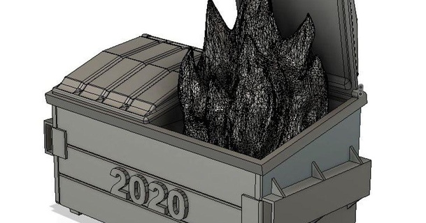 2020 Müllcontainer Feuer Sean Wirbel 3D Modelle Kunst Design Skulpturen Müllcontainerfeuer 3d print model - Mito3D