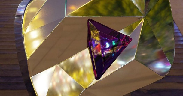 diamon Youtube pulsante riproduzione tesser lupo 3D Modelli arte design sculture 10million diamante giocare 3d print model - Mito3D