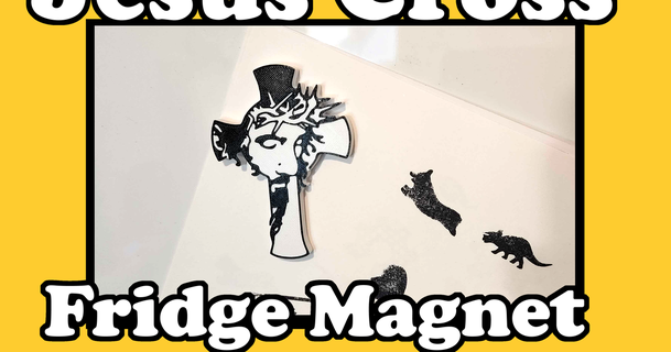 jesus cross fridge magnet iqless 3D Models Household Home Decor fridgemagnet 3d print model - Mito3D