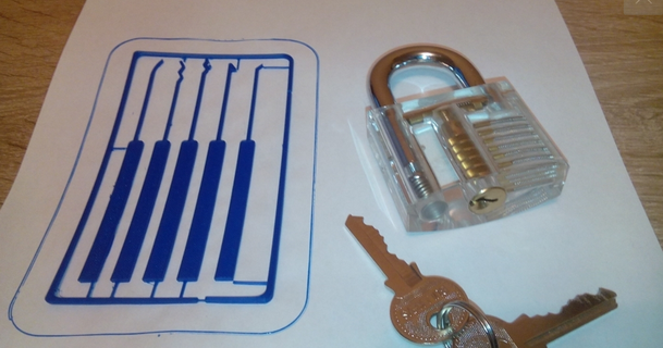 lock pick set card glacial 3D Models Printers Accessories business lockpick lockpicking puzzle 3d print model - Mito3D