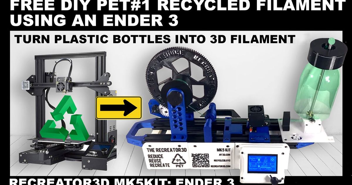 giro pet1 plastico botellas 3d filamento recreador mk5kit ender3 jrt3d 3D modelos impresoras actualizaciones 3D print model - Mito3D