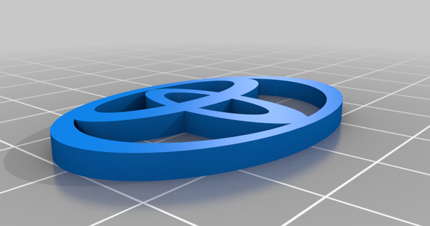 toyota logo estiramiento resbaladizo 3D modelos Arte diseño 2D platos logos thingiverse 3d print model - Mito3D