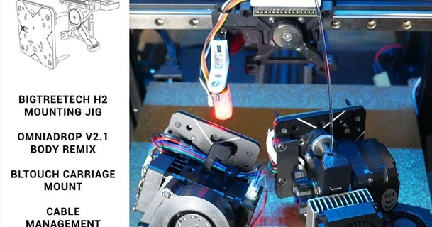 xchange custom parts - btt h2 omniadrop v21 bltouch cable management teachingtech 3D Models Printers Upgrades bigtreetech biqu biquh2 printermods 3d print model - Mito3D